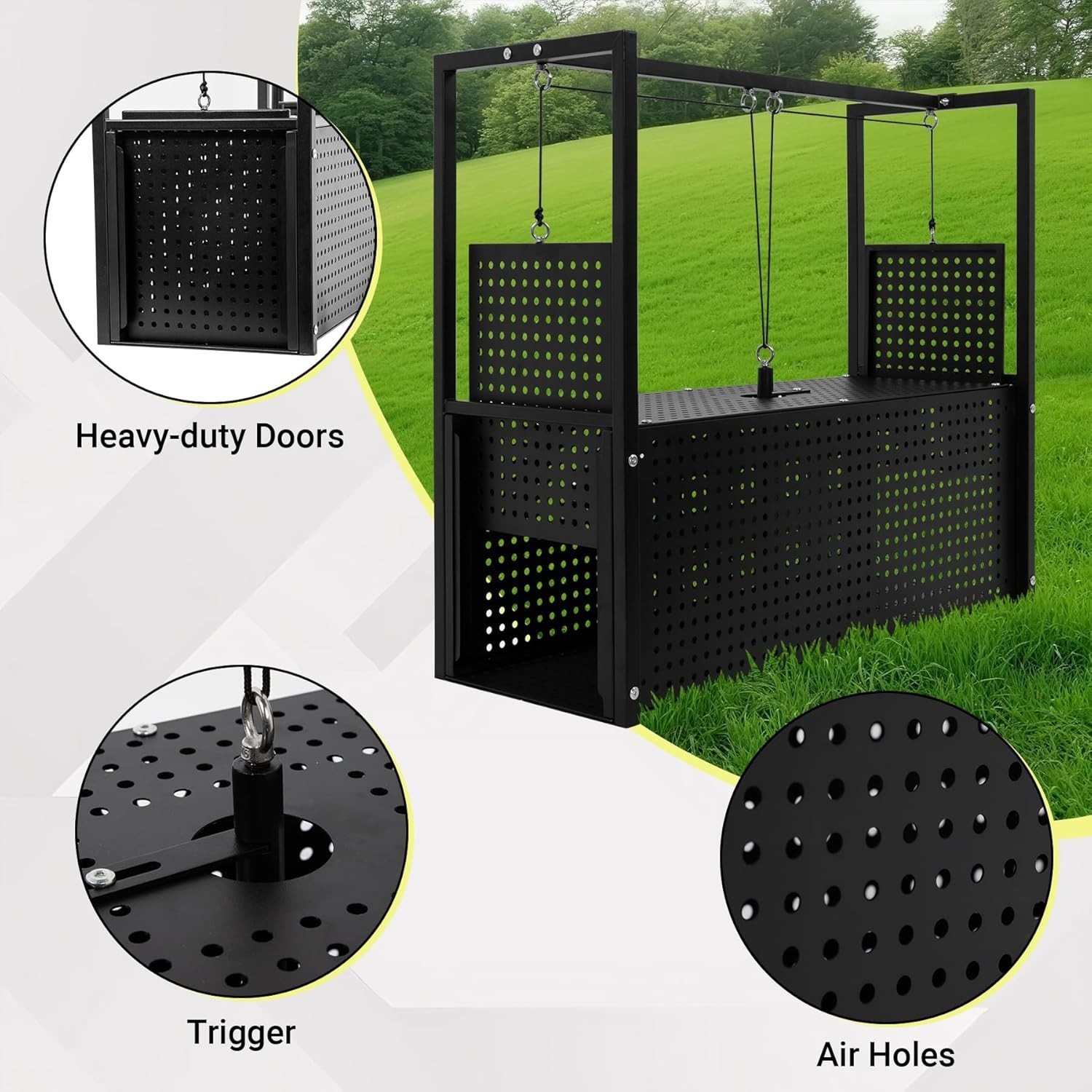 32’’ Armadillo Trap, Heavy Duty Steel Live Animal Trap, Humane Catch & Release f