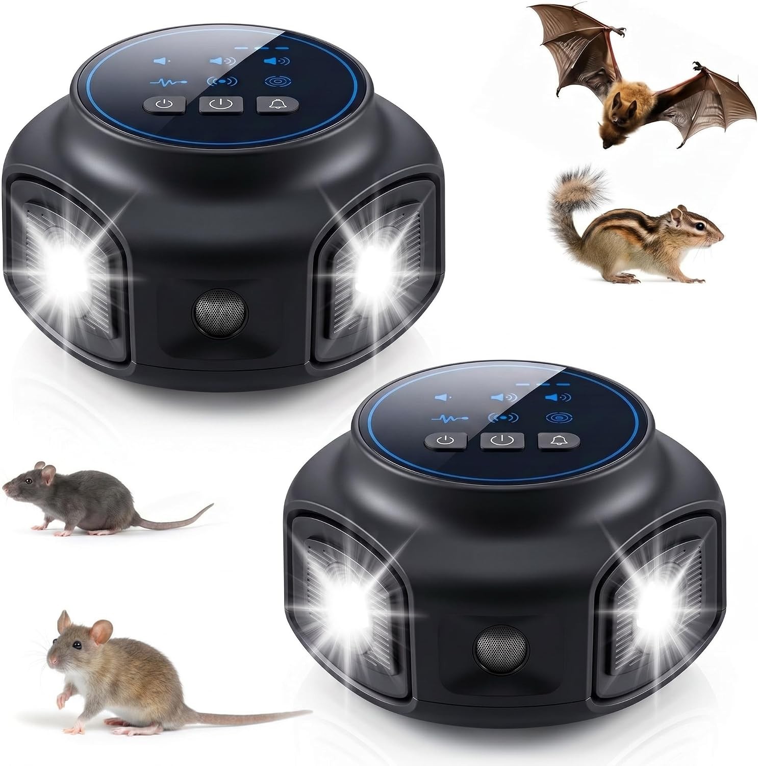2PCS Rodent Repellent Mouse Repellent Indoor Ultrasonic Pest Repeller 4 Speakers