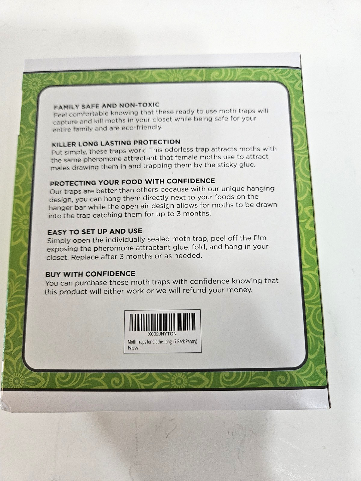 Non Toxic Moth Traps Hang Design 7 in pack (2 pkgs) Durable No Odor Long lasting