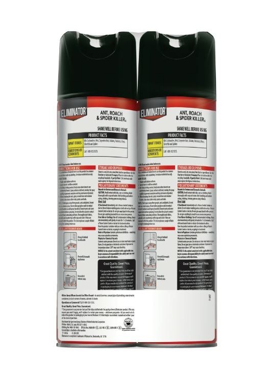 Eliminator Ant, Roach & Spider Killer4, Aerosol Spray, 2/20-Ounce