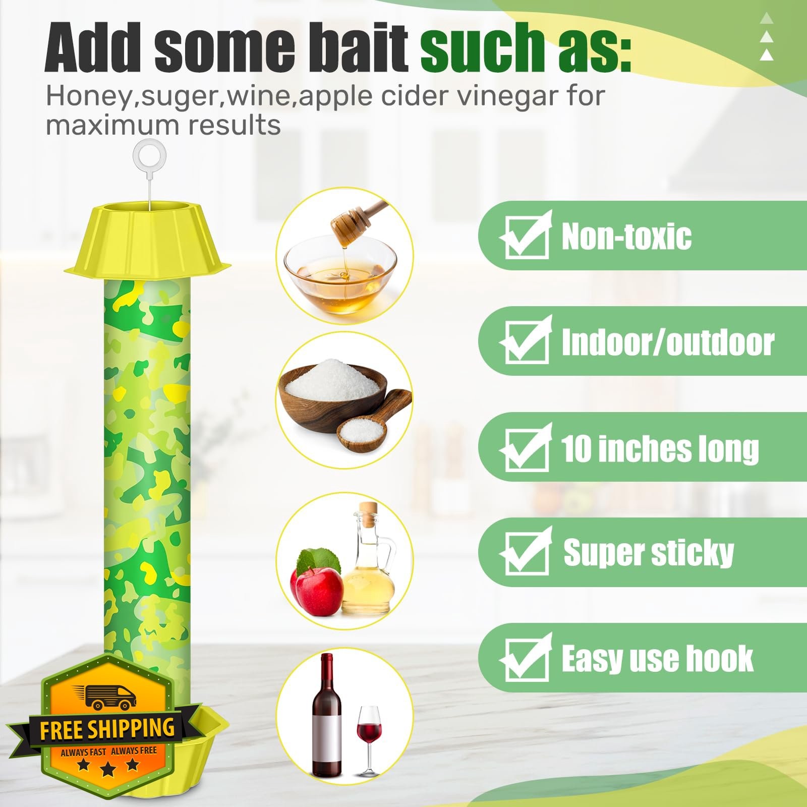 Qualirey 4 Pcs Sticky Fly Trap Elegant Style