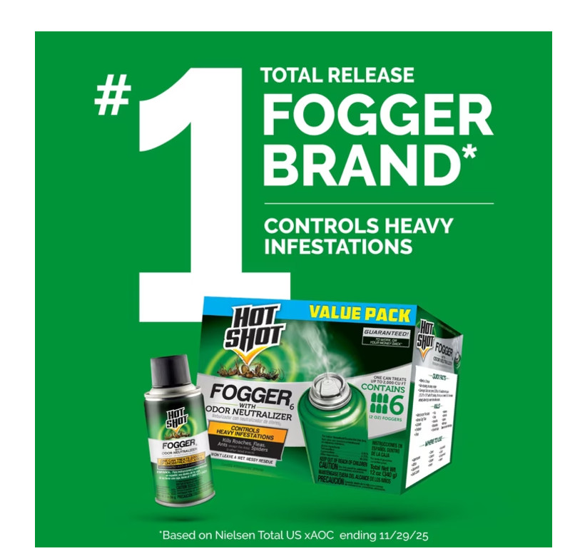 6 Can Fogger Bomb Insect Killer Bug Flies Roach Spider Indoor Bed Kill Shot Tick