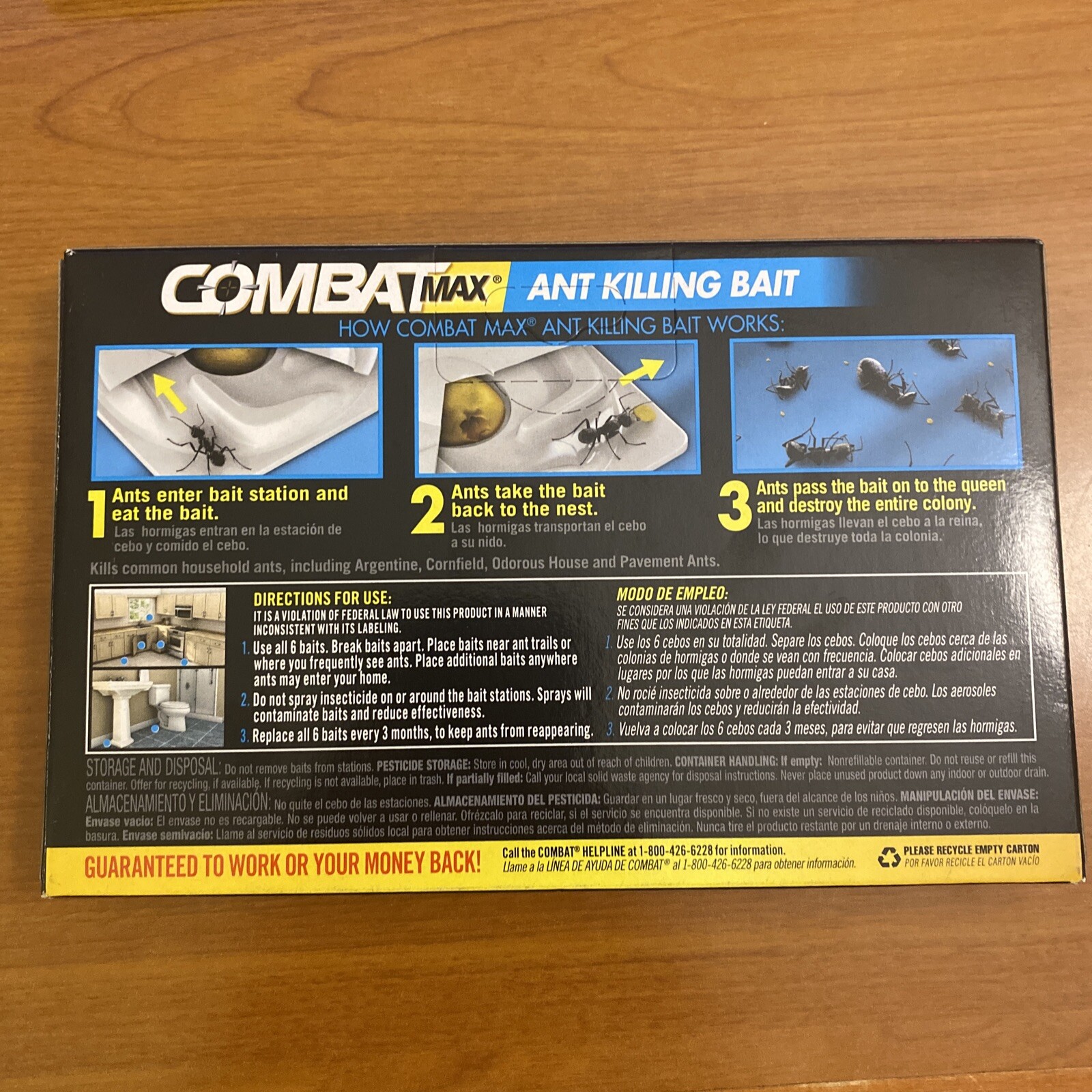 2PK COMBAT MAX Ant Killing Bait 6 Bait Stations Indoor Outdoor No Fumes New