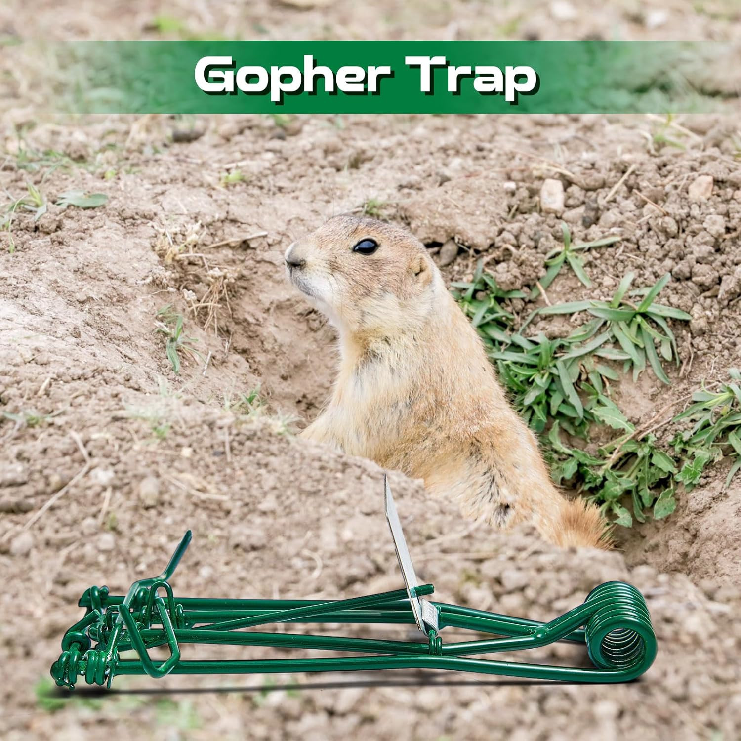 4 Pcs Outdoor Gopher Trap Easy Set Mole Trap Weather Resistant Gopher Killer Vol