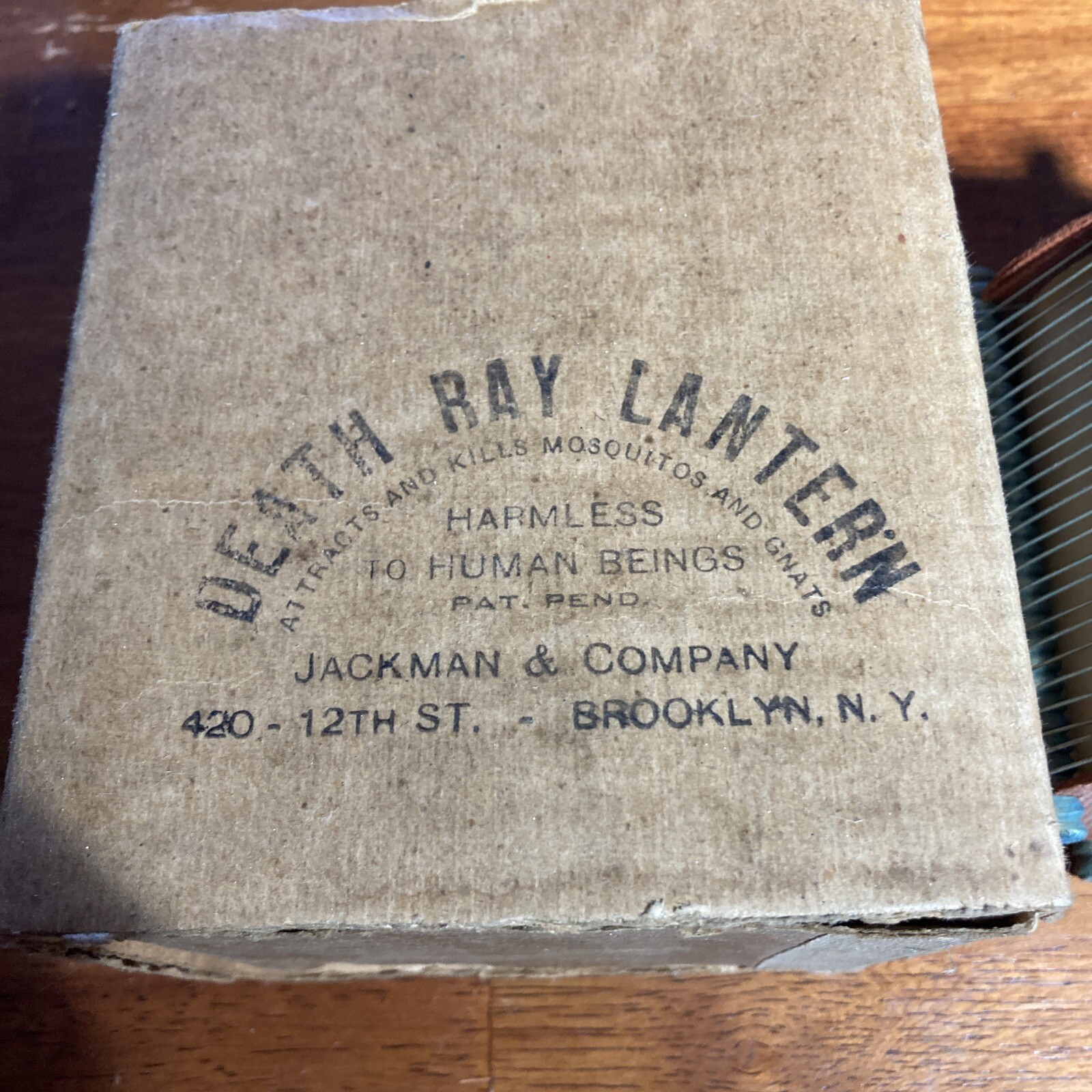 Rare Antique Death Ray Lantern Bug Zapper Light Bulb w Original Box