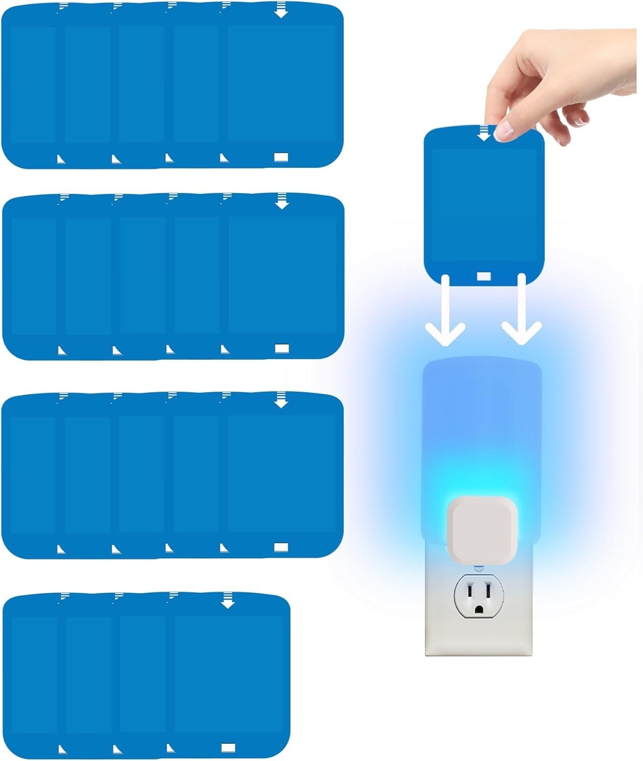 20 Pcs Refill Glue Cards – For Stem/Wondercide Indoor Insect Light Trap, Blue UV