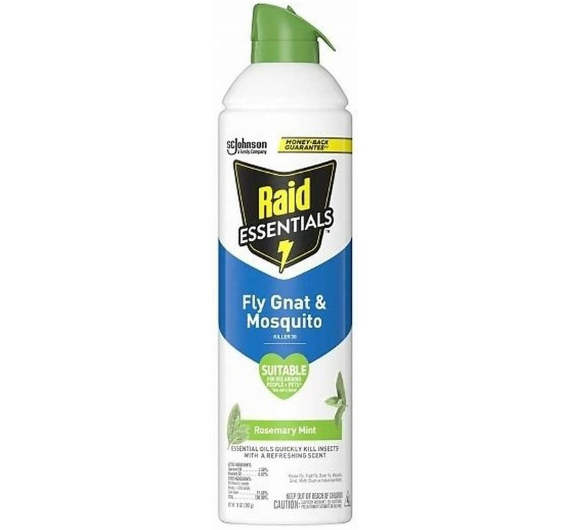 12 Raid Essentials Fly, Gnat & Mosquito Insect Killer 28 Safe for pets and kids.