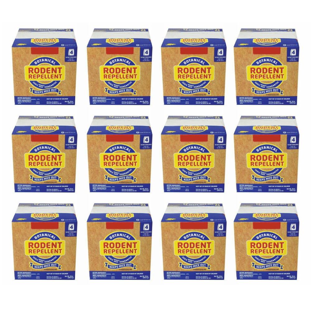 12 Pack 4 Pouch Boxes Fresh Cab Botanical Rodent Repellent – Chemical Free!