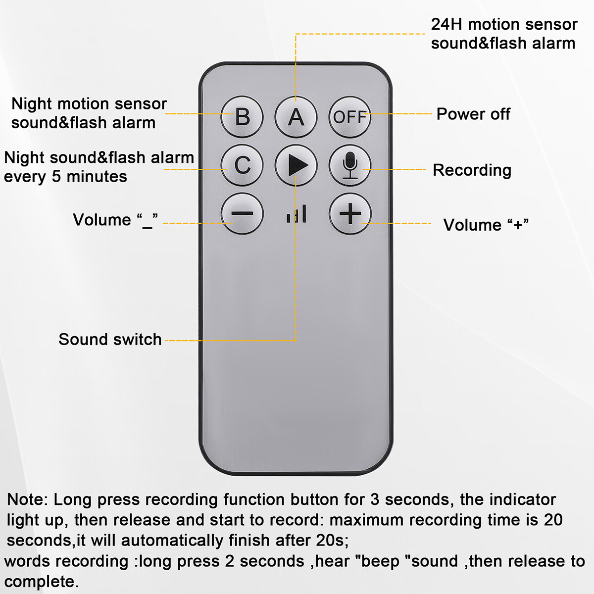 Solar Motion Sensor Alarm Emits Loud Dog Barking & Gunshot Sounds up to 130db