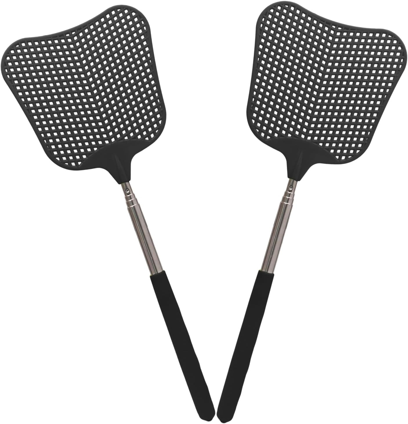 2 Pack Telescopic Fly Swatter, Plastic Fly Swatter Heavy Duty Set, Manual Flyswa