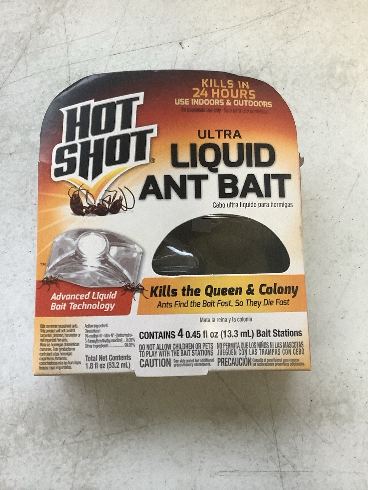 Hot Shot Ultra Liquid Ant Bait 4 Pack Disposable Odorless Child Safe No Drips