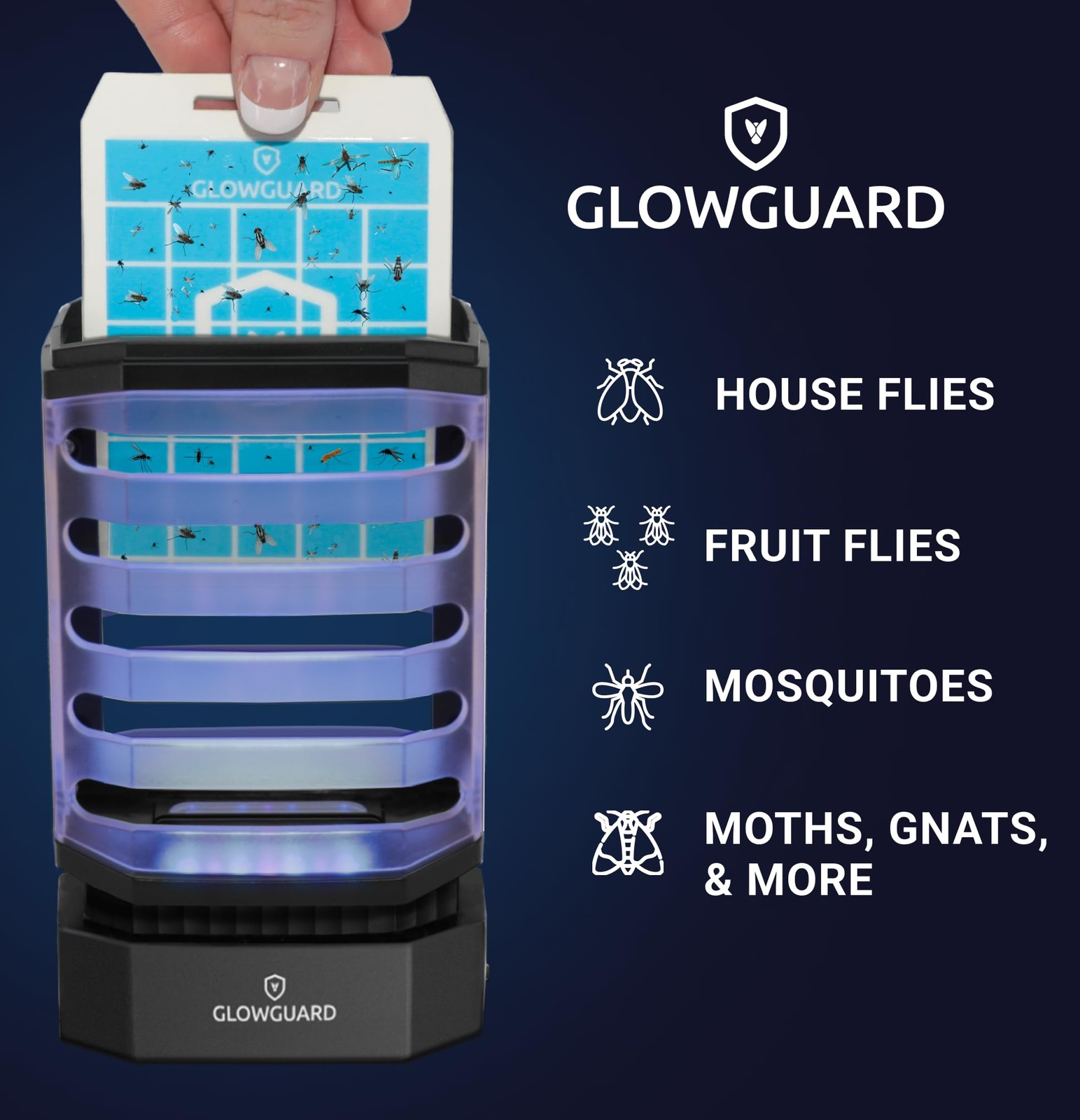 Modern-X Glowguard Cordless Flying Insect Trap Catches Fruit Flies Indoor Gnat