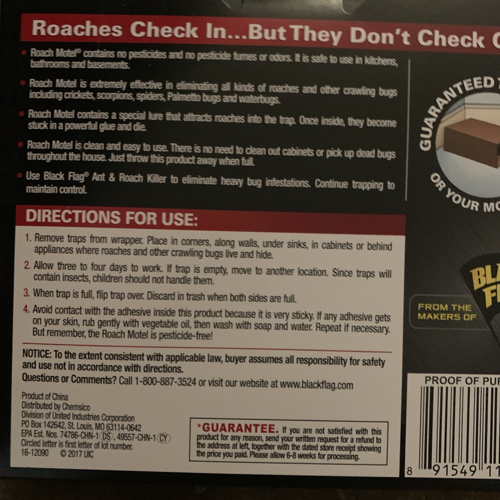 4 Boxes Black Flag Roach Motel Insect Traps (8 Traps)