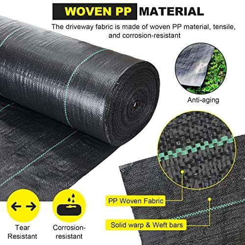 Driveway Fabric 6×300 ft Heavy Duty 3.5oz Weed Barrier for French Drain Erosion