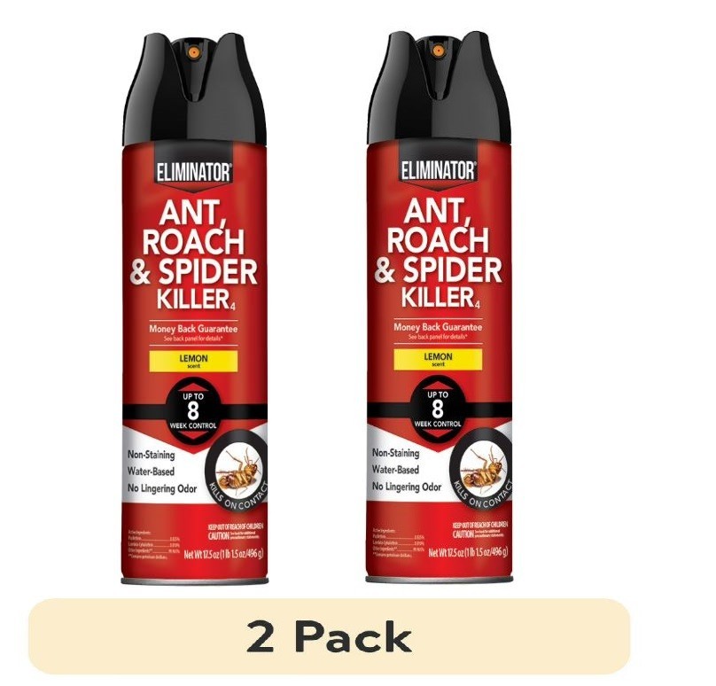 (2 Pack) Eliminator Indoor Ant, Roach & Spider Killer, Lemon Scent, 17.5 Ounces