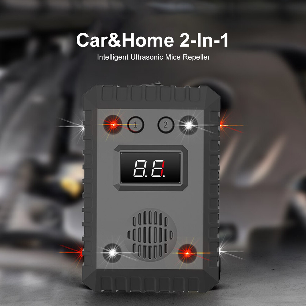 1Pcs Ultrasonic Mouse Light Alarm Sound Rat Deterrent for Car Basement Warehouse