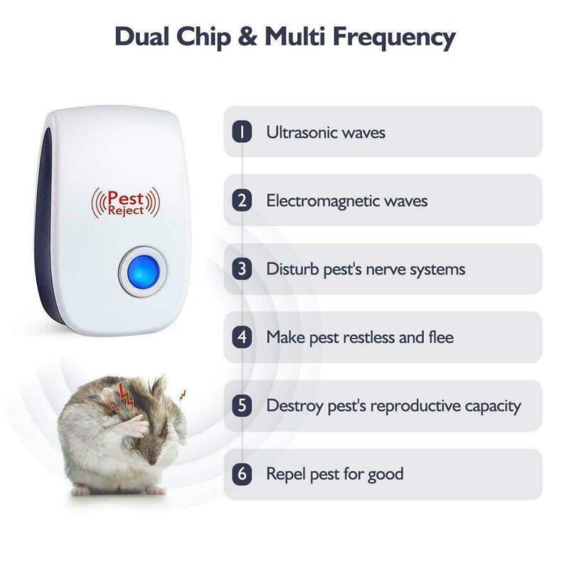 10PACK Ultrasonic Pest Repeller Control Electronic Repellent Mice Bug Rat Reject