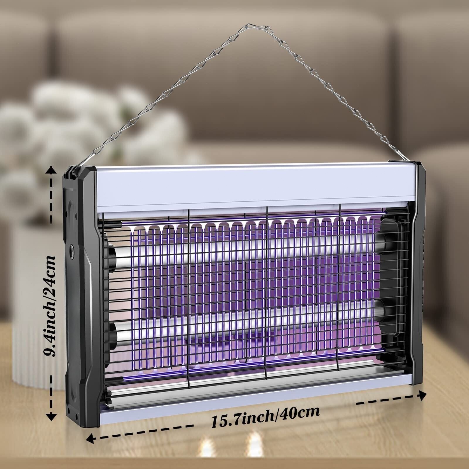 Electric Bug Zapper 3200V Mosquito Zapper Killer,w/Hanging Chain LED Waterproof