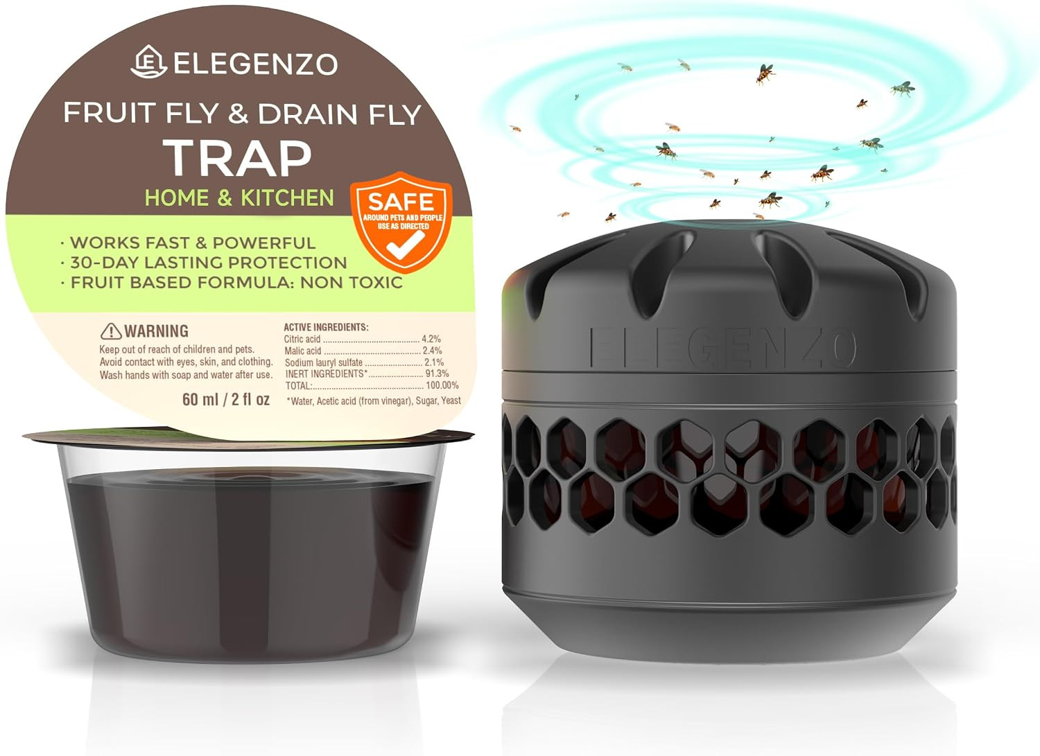 Fruit Fly Traps for Indoors: Fruit Fly and Drain Fly Traps Indoor – Reusable Esc