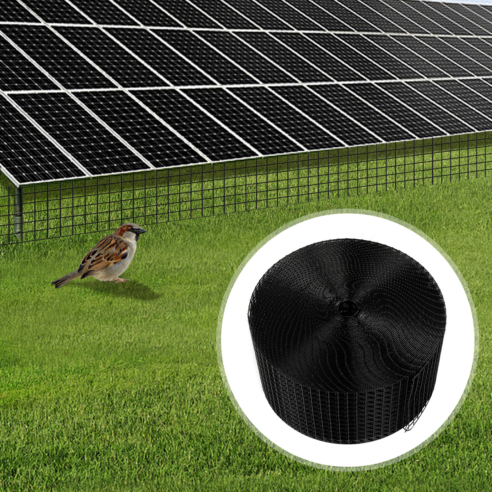 Solar Panel Bird Guard Squirrel Critter Guard 6in X 100ft 70 Fasteners Clips