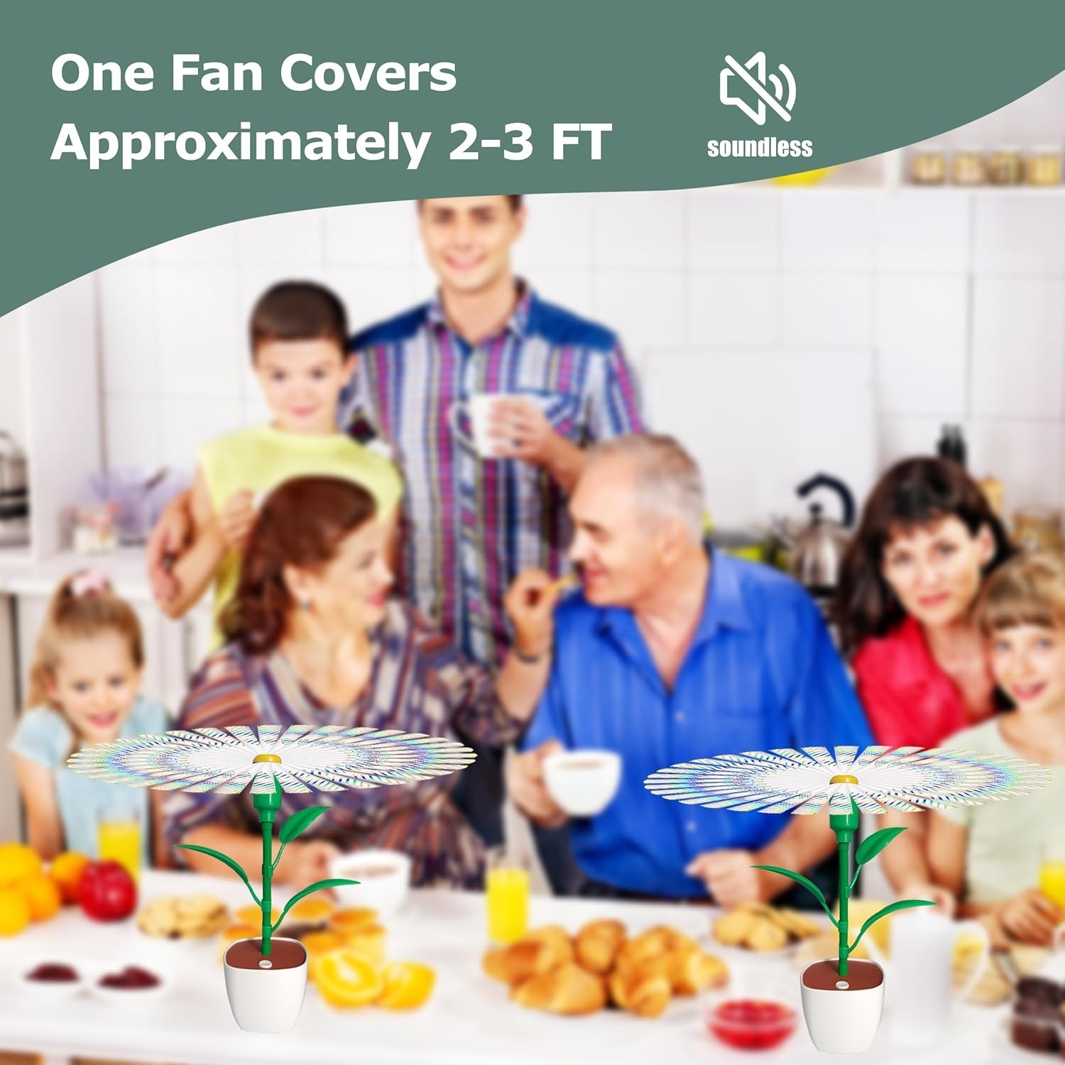 4PCS Fly Fans for Tables, Fly Repellent Fan to Keep Flies Away, Retratavle Fo…
