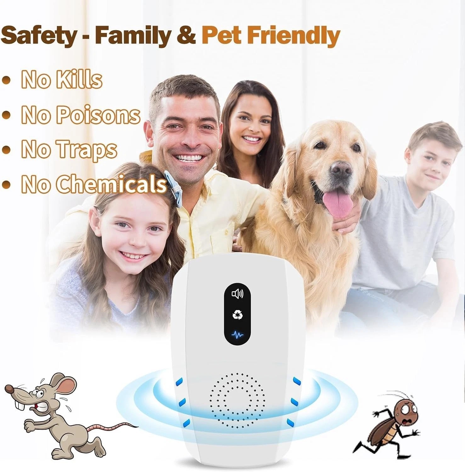 2026 Upgraded Ultrasonic Indoor Pest Repeller, 3-Mode Pest Control, 6 Pack | …