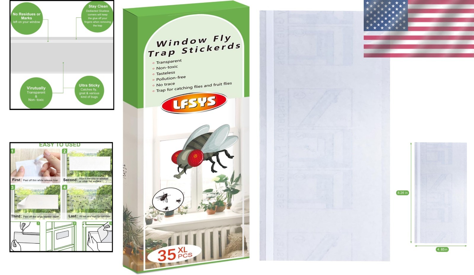 35XL Fruit Fly Traps – Crystal Clear, Non-Toxic & Efficient for Indoors