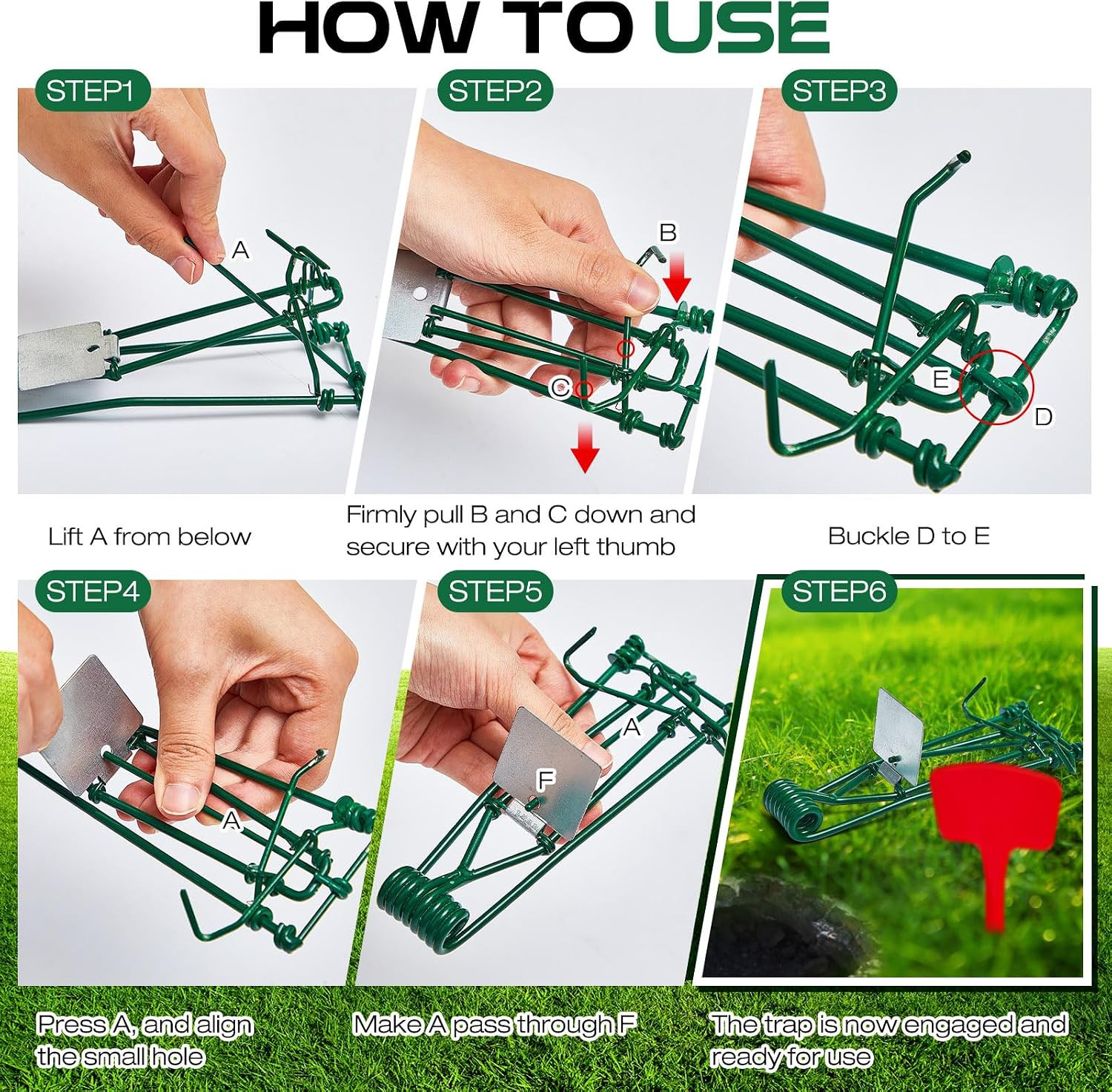 4 Pcs Outdoor Gopher Trap Easy to Set Mole Trap Bulk Weather Resistant Gopher Ki