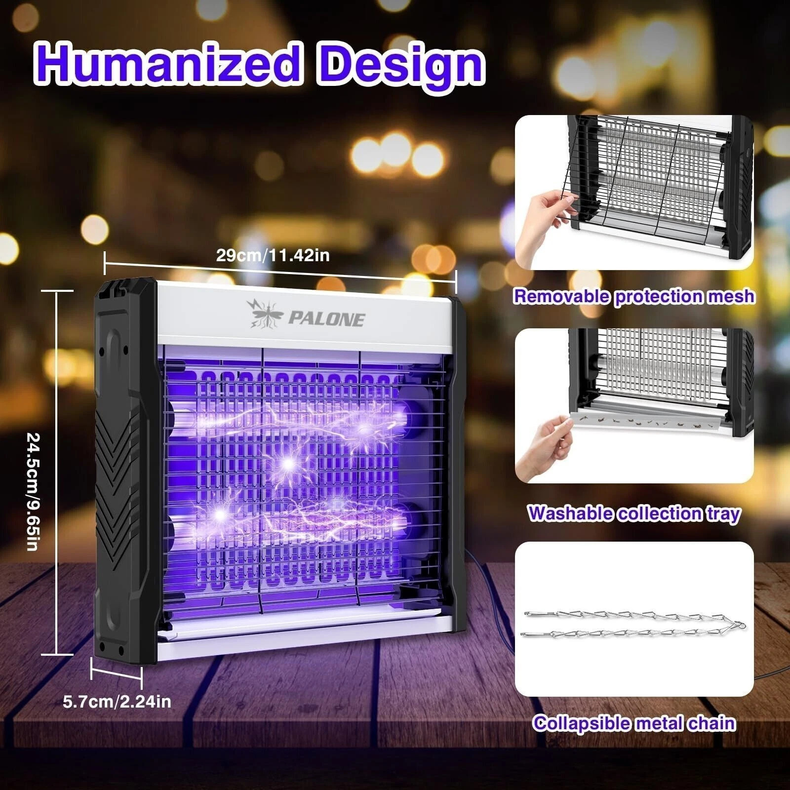 Electric Mosquito Insect Killer Zapper LED Light Fly Bug Trap Pest Control Lamp