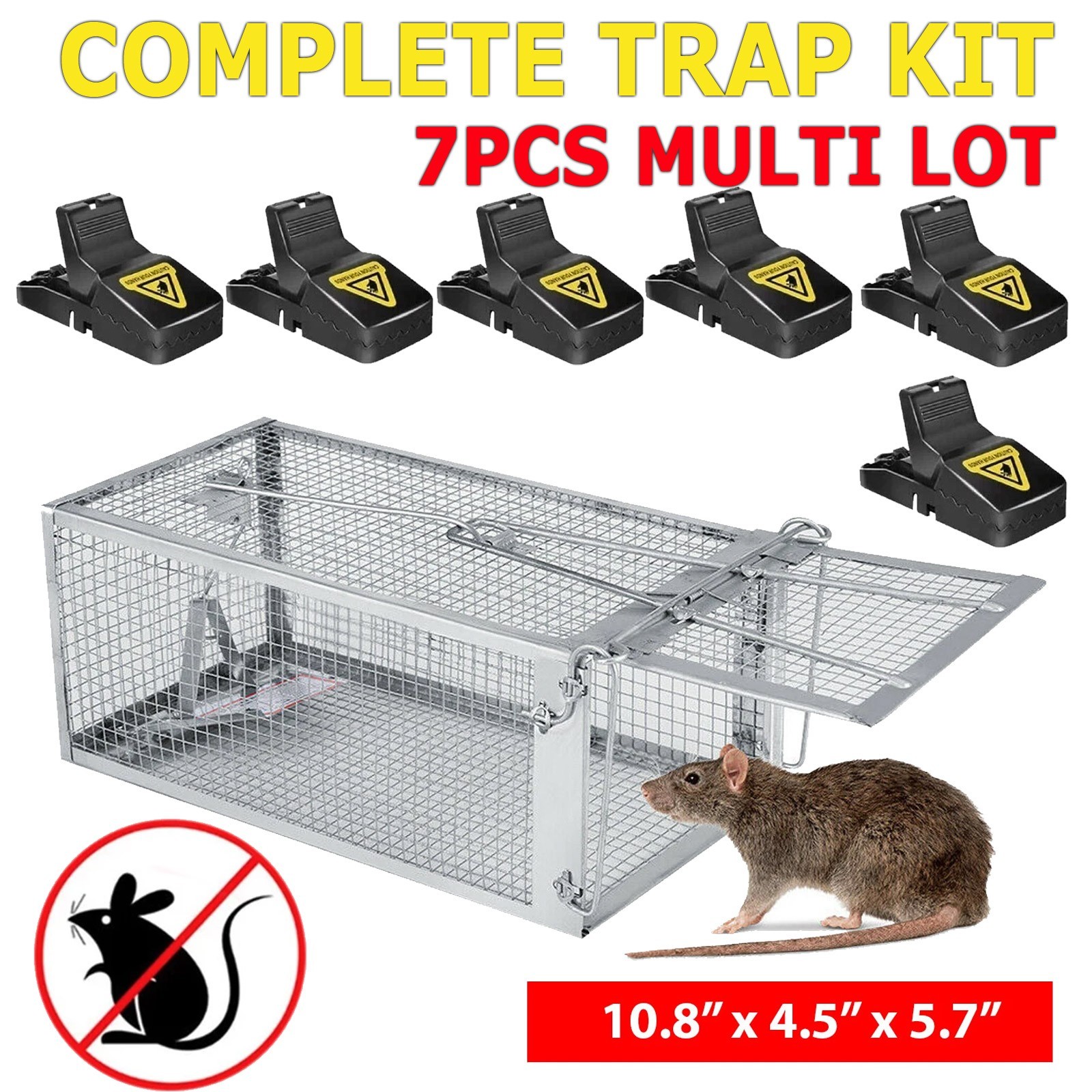 7PCS Mouse Trap Rat Trap Rodent Trap Live Catch Cage, Easy to Set Up and Reuse