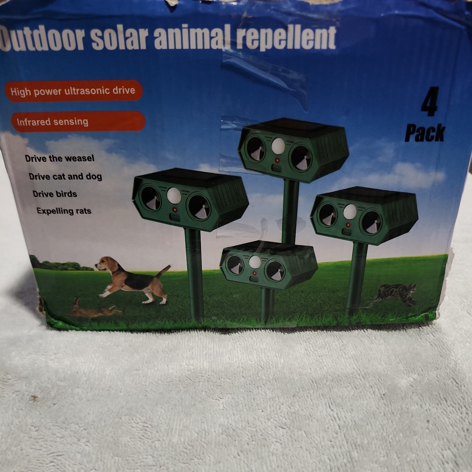 4 Pack Outdoor Solar Animal Repellent