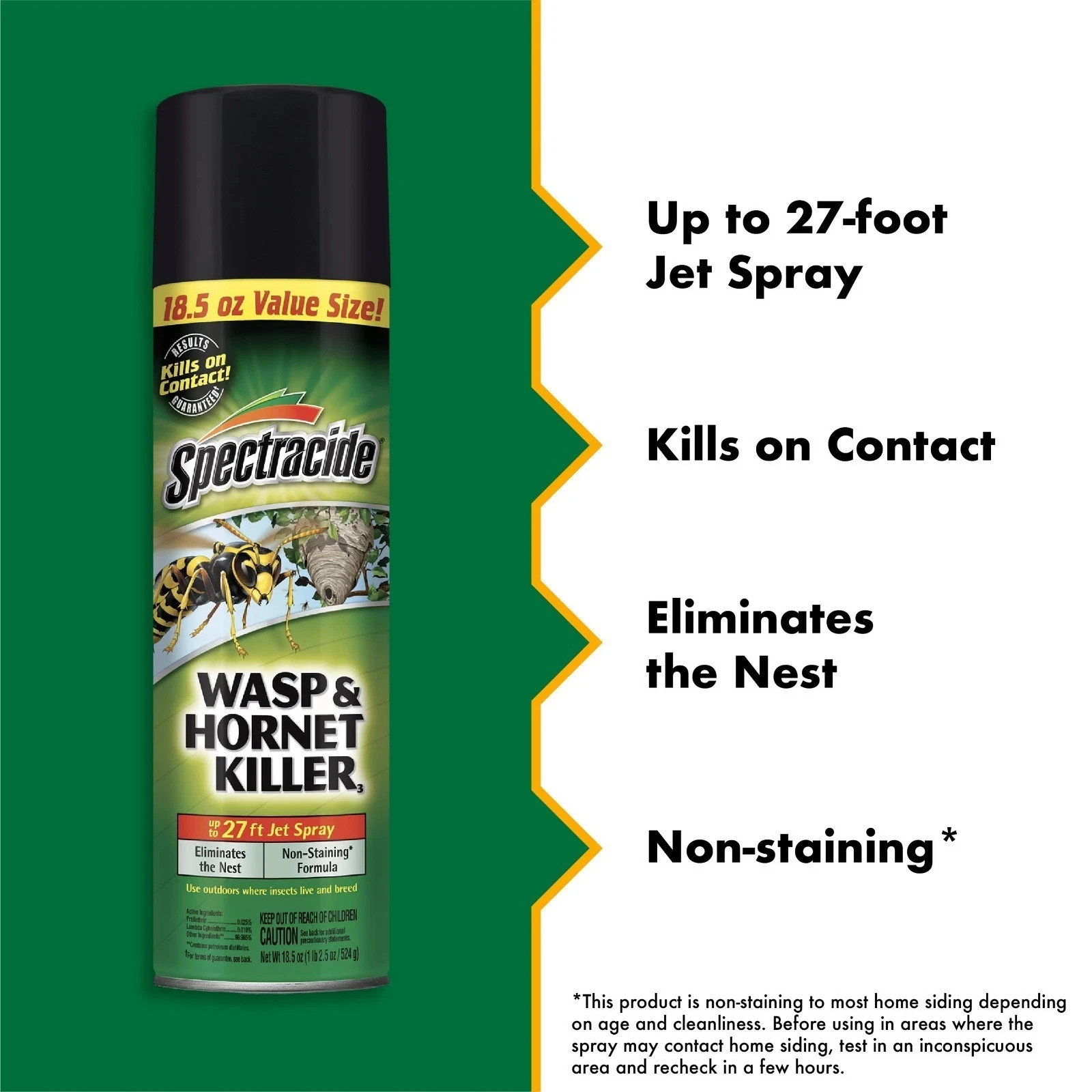 Spectracide Wasp & Hornet Killer Aerosol Spray, Twin Value Pack, 18.5 Ounce