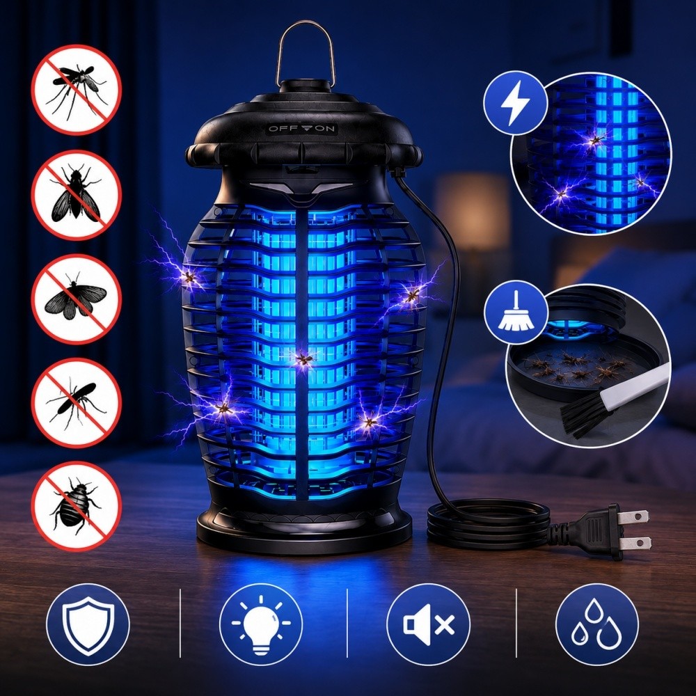 Mosquito Fly Bug Insect Zapper Killer Electronic Light Trap Lamp Indoor Outdoor