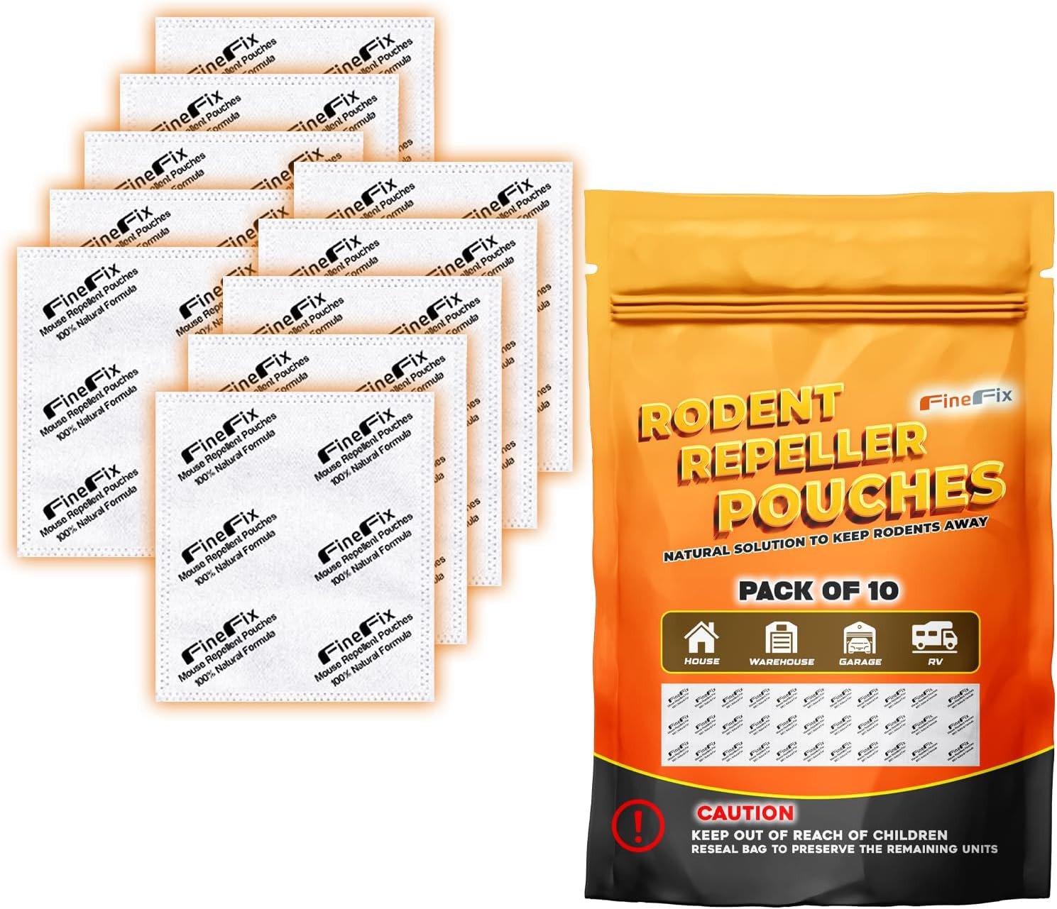Rodent Repellent Pouches, 10 Pack Natural Peppermint Mouse Repellent Pouch, Rode