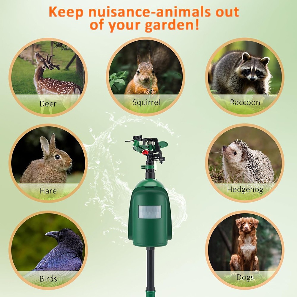 1PCS Motion Sprinkler Animal Pest Control Jet Spray Birds Repellent For Garden