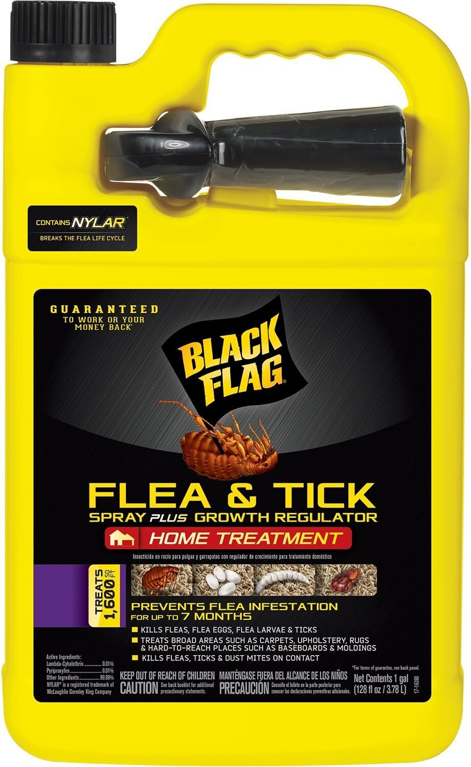 Extreme Flea Killer Plus Growth Regulator RTU For Insects, 128 oz, 1-gal Black..