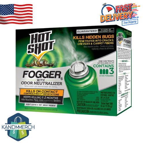 Bug Bomb Indoor Pest Control Fogger–Roaches, Spiders, Flies & Fleas Killer 3Pcs