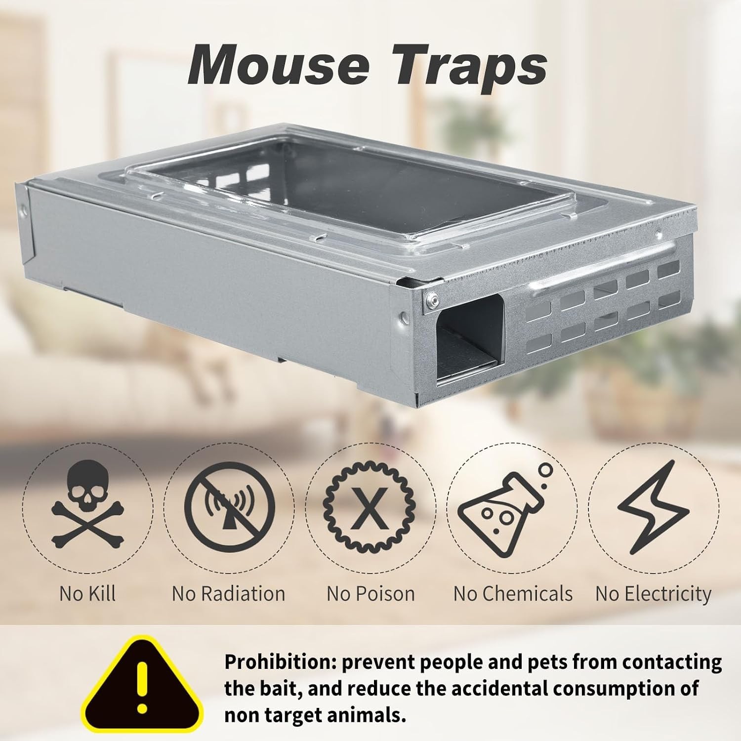 4 Pack Clear Top Mouse Traps – Indoor Outdoor Rodent Control