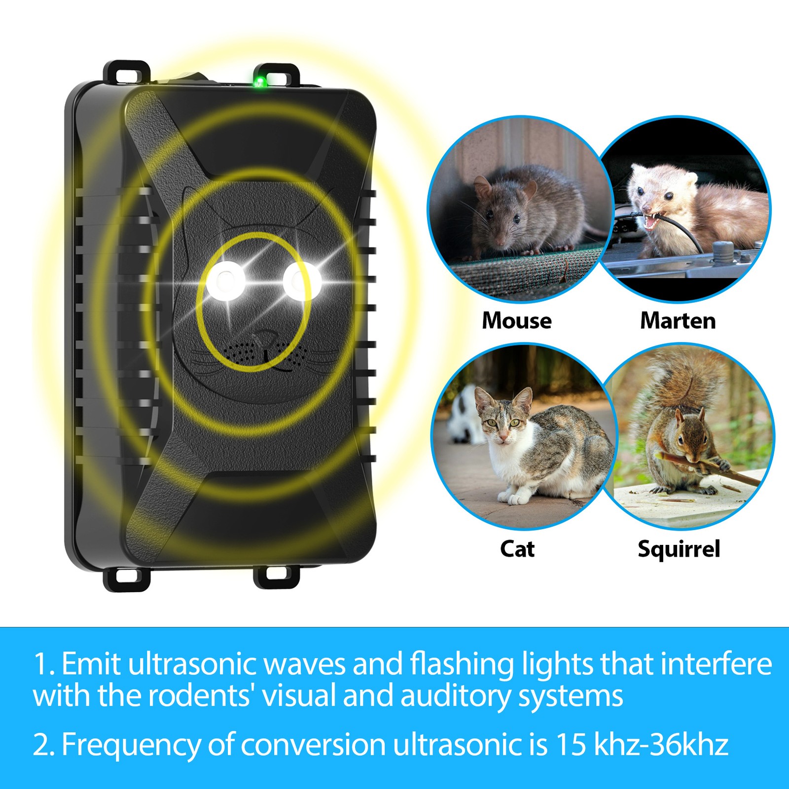 4 Pcs Ultrasonic Pest Reject Car Control Electronic Repellent Rat Mice Repeller