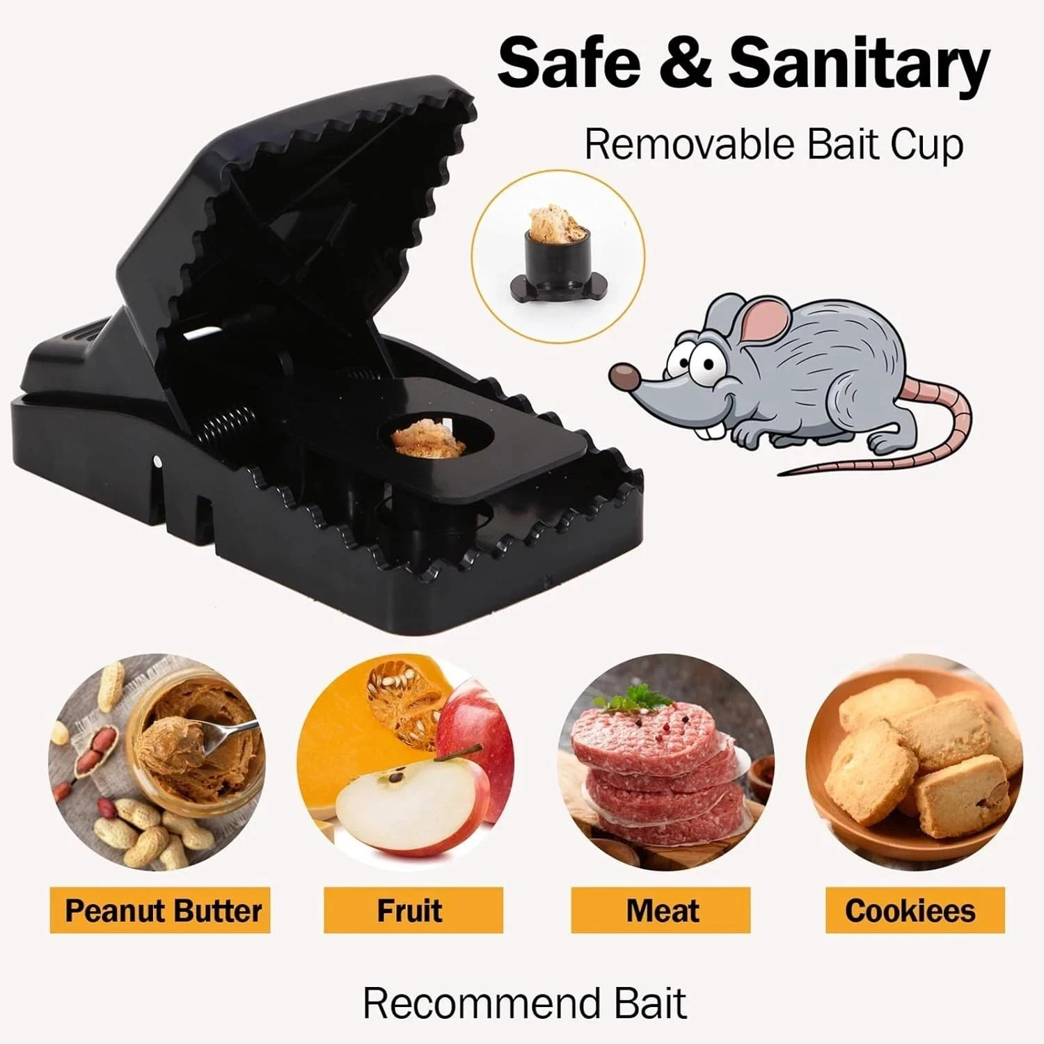 6 Pack Mouse Traps Rat Mice Killer Snap Trap Power Rodent Heavy Duty Pest Trap
