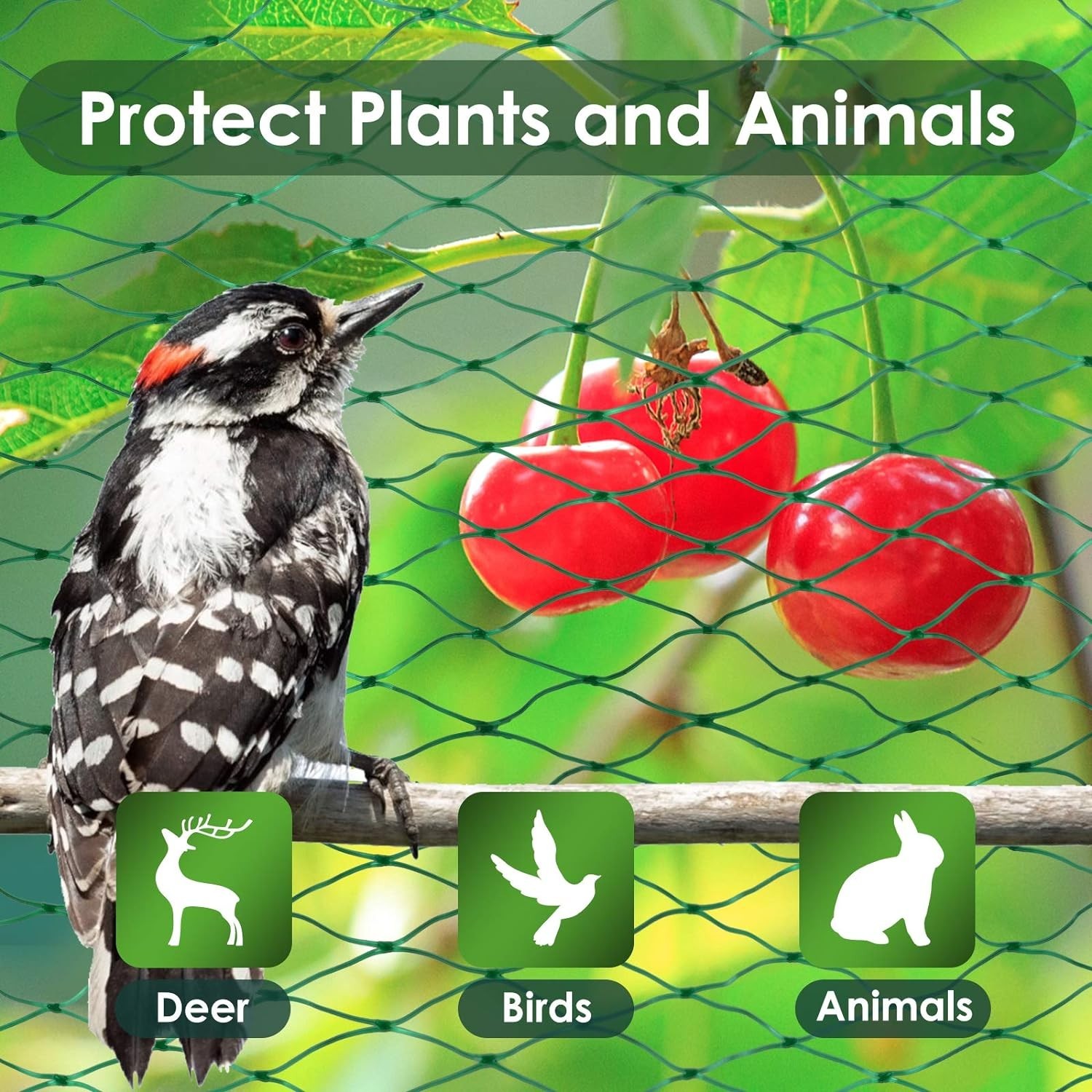 Sturdy Green Polypropylene Bird Netting 13×20 Ft – Safeguard Plants from Pests
