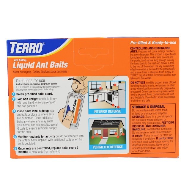 TERRO Liquid Ant Killer Bait Outdoor Indoor Tray Traps Ready To Use T300 6PK NEW