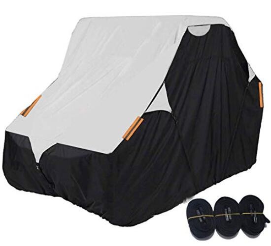 UTV Cover with Heavy Duty 420D Oxford Fabric, Side 4-6 Passenger Black & Silver