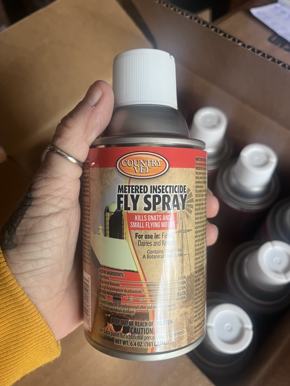 Country Vet Metered Insecticide Fly Spray 6.4 oz Fly, Moth, and Gnat Killer