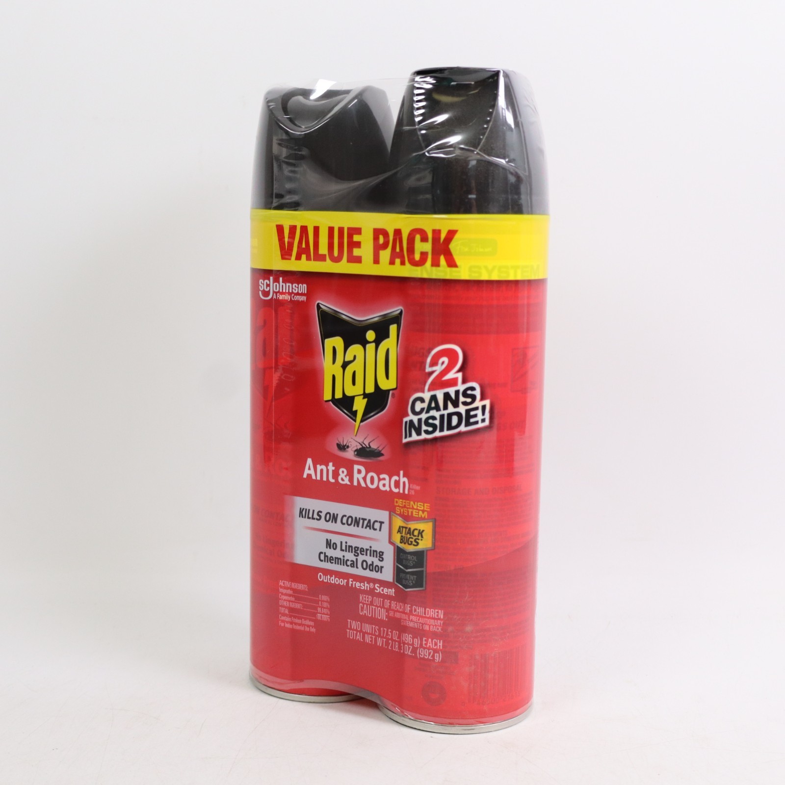 Raid Outdoor Ant & Roach Killer, Fresh Scent, 17.5-oz Each 6 Cans