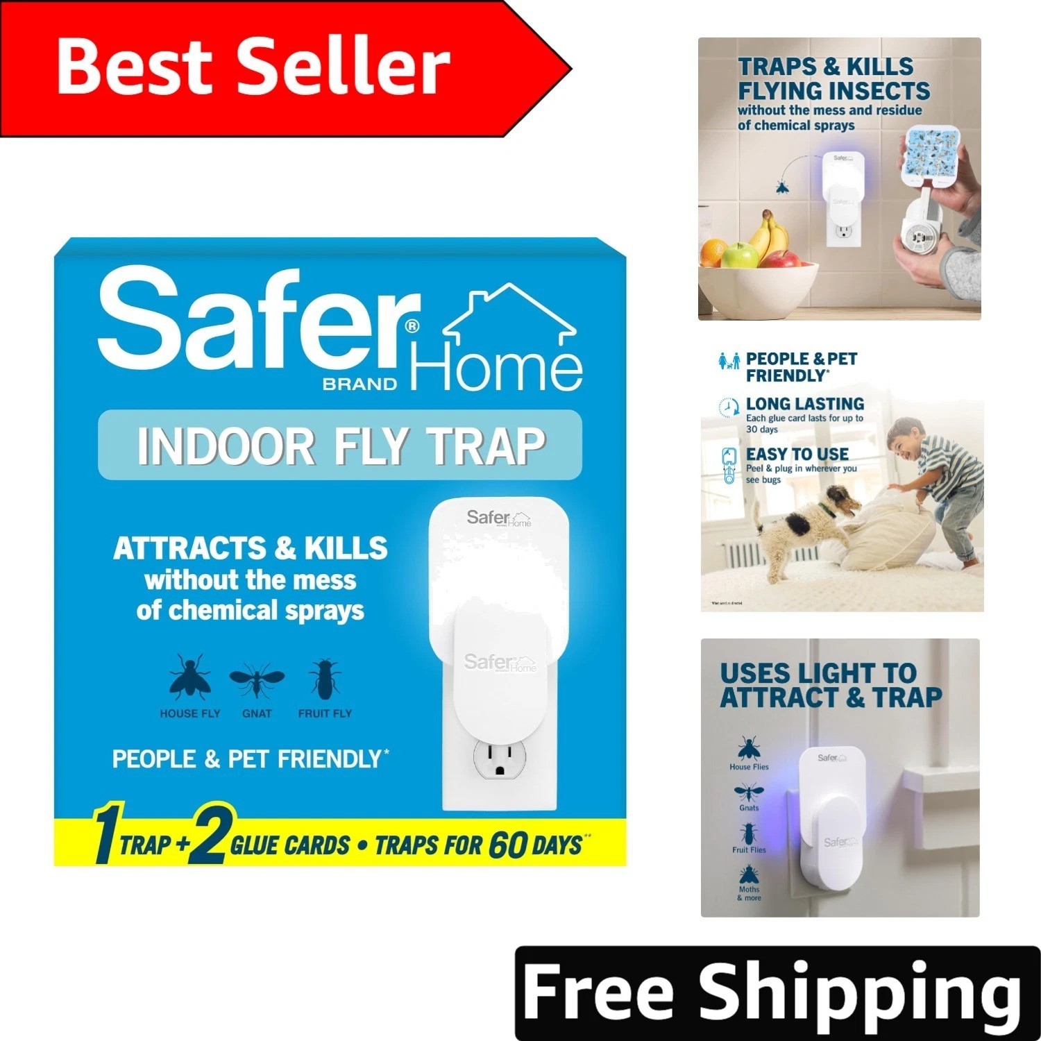 Effective Indoor Plug-In Fly Trap SH502 – 24/7 Protection with Discreet Design