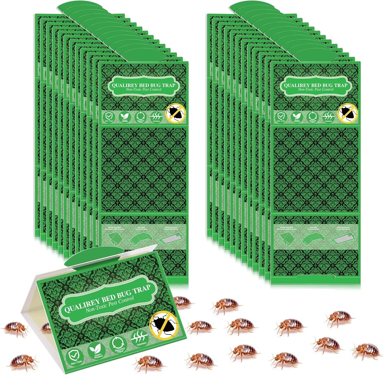 24 Pack Bed Bug Traps, Non Toxic Bedbug Detector for Bed Legs, Bedbug Intercepto