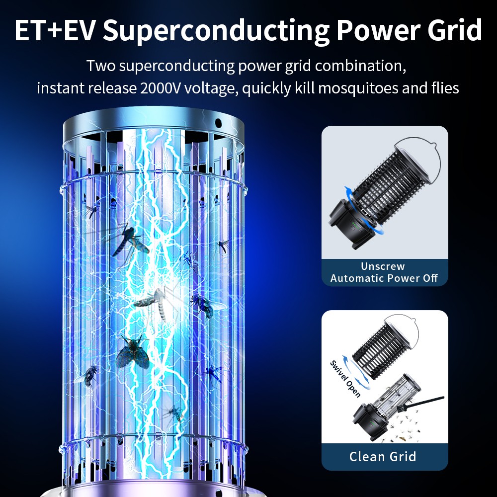 Electric Mosquito Insect Fly Bug Zapper Killer LED Light Trap Lamp Rechargeable
