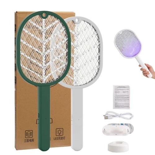 USB Rechargeable Electric Fly Swatter Mosquito Zapper Bug Insect Killer Racket