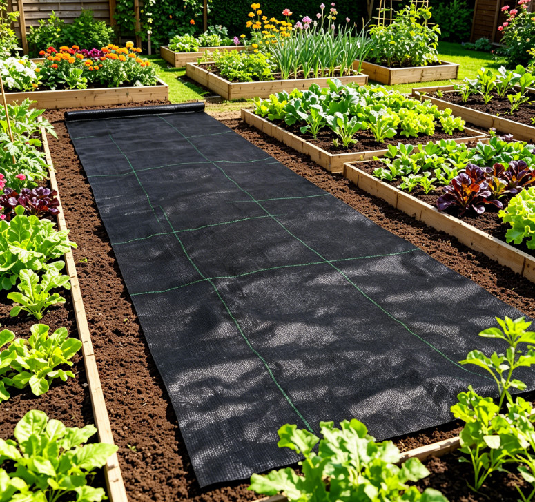 12.5x50FT Woven Geotextile Fabric 3.5oz Heavy Duty Weed Barrier Black
